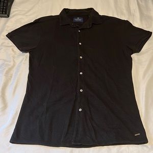 Scotch and Soda, Short Sleeve Button Down, Black, Small